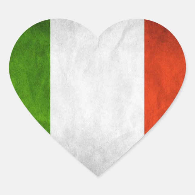 Italienische Flagge Herz-Aufkleber (Vorderseite)