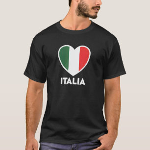 Italienische Flagge Herz Grün Weiß rot T-Shirt