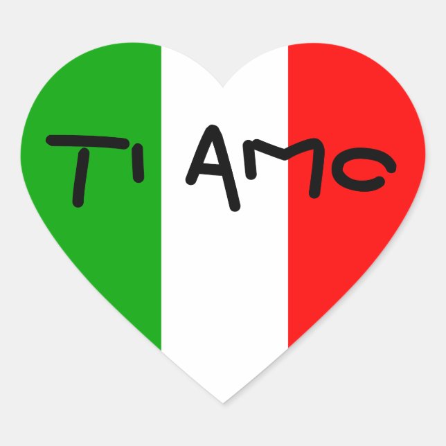 Italienische Flagge Herz Ti Amo Aufkleber (Vorderseite)