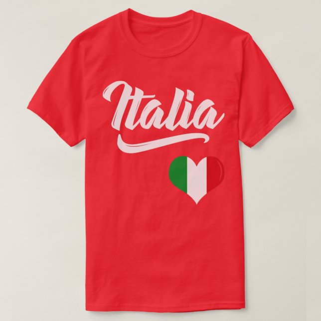 Italienische Flagge Herzliche Liebe Italien Italie T-Shirt (Design vorne)