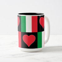 Italienische Flagge Herzmuster Patriotischer Itali