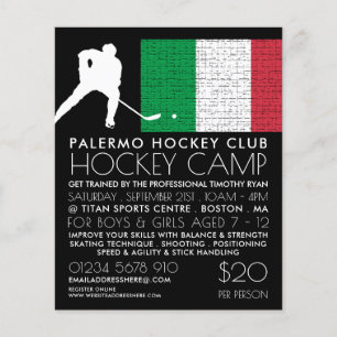 Italienische Flagge, Hockey-Spieler, Campingwerbun Flyer