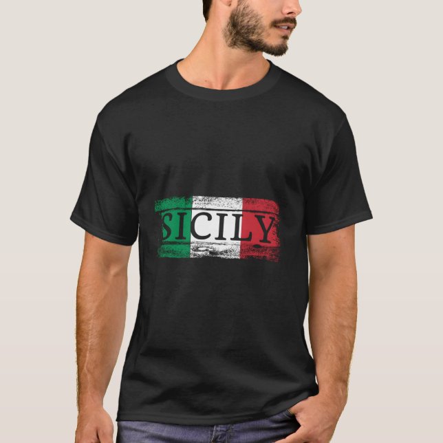 Italienische Flagge I Sizilien Italien T-Shirt (Vorderseite)