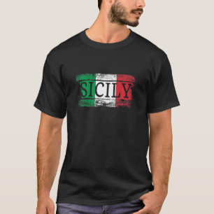 Italienische Flagge I Vintag Sizilien Italien T-Shirt