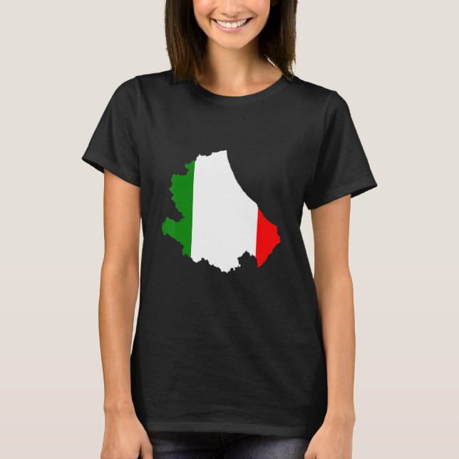 Italienische Flagge in der Kontur Abruzzen Italien T-Shirt (Vorderseite)
