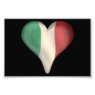 Italienische Flagge in einem Herzen Fotodruck