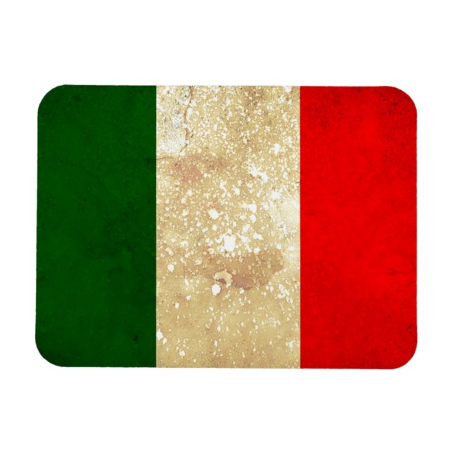Italienische Flagge in Grunge Magnet (Horizontal)