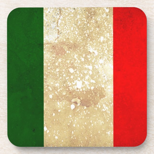 Italienische Flagge in Grunge Untersetzer (Vorderseite)