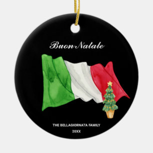 *~* Italienische Flagge Italien Buon Natale Foto W Keramik Ornament