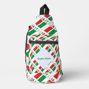 Italienische Flagge Italien Kacheln Grün Personali Crossbody Bag