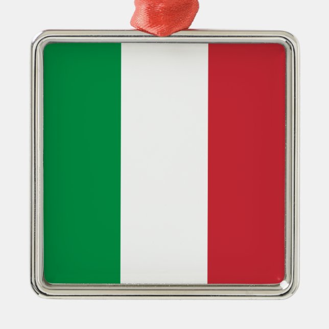 Italienische Flagge (Italien) Keramik Ornament Aus Metall (Vorne)
