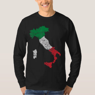 Italienische Flagge Italien Kontur Italien Urlaub T-Shirt