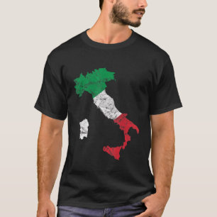 Italienische Flagge Italien Kontur Italien Urlaub T-Shirt