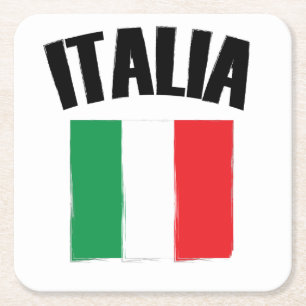 Italienische Flagge Italien Rechteckiger Pappuntersetzer