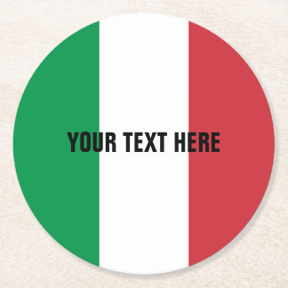 Italienische Flagge Italiender kundenspezifischen Runder Pappuntersetzer