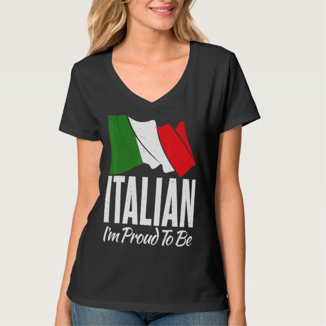 Italienische Flagge Italienisch Ich bin stolz, Ita T-Shirt (Vorderseite)