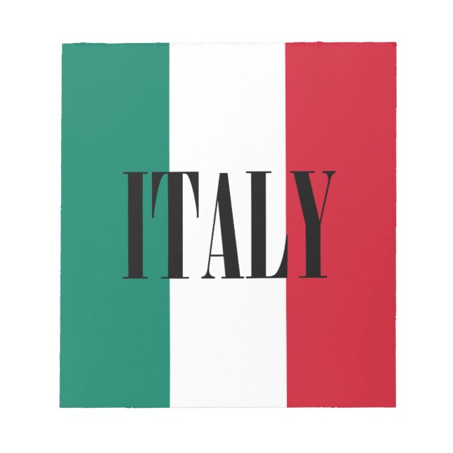 Italienische Flagge Italienisch Il Tricolore Notizblock (Vorderseite)