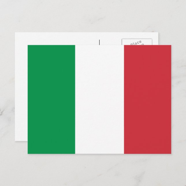 Italienische Flagge, italienische Flagge Postkarte (Vorne/Hinten)