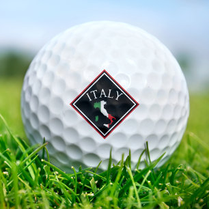 Italienische Flagge Italienische Karte Schwarzer D Golfball