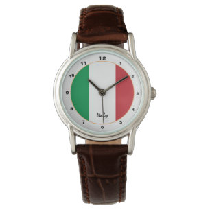 Italienische Flagge & italienische Uhr, trendige M Armbanduhr
