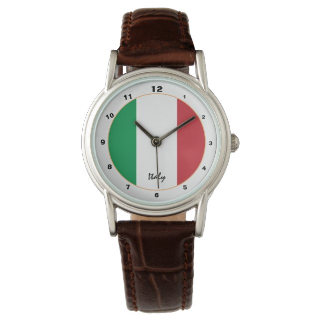 Italienische Flagge & italienische Uhr, trendige M Armbanduhr (Vorderseite)