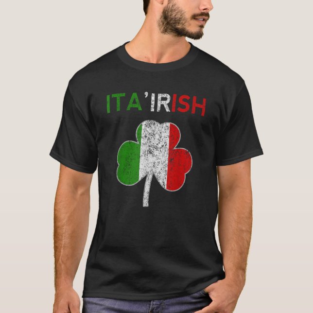 Italienische Flagge Italienisches Kleeblatt Italie T-Shirt (Vorderseite)