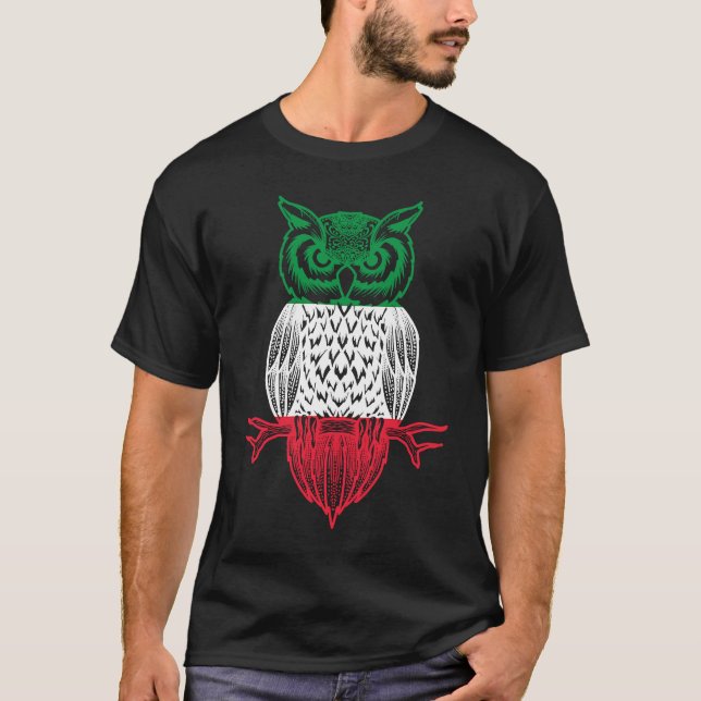 Italienische Flagge Italienisches Ornithologe Bird T-Shirt (Vorderseite)