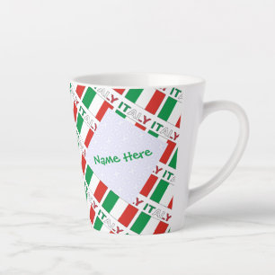 Italienische Flagge Kacheln Personalisiertes Erbe Milchtasse