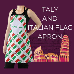 Italienische Flagge Kacheln Personalisiertes Erbe Schürze