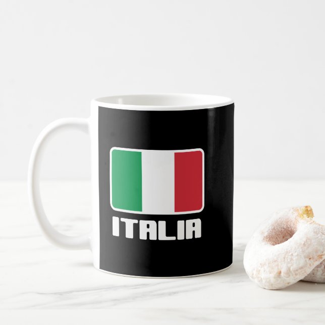 Italienische Flagge Kaffeetasse (Mit Donut)