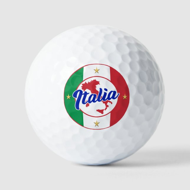 Italienische Flagge & Karte Golfball (Vorderseite)