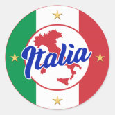 Karte von Italien und von italienischer Flagge Runder Aufkleber