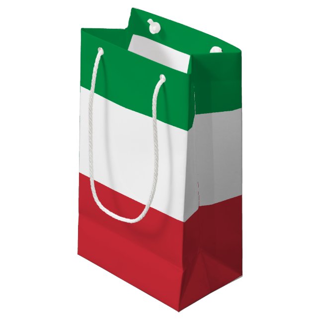 Italienische Flagge Kleine Geschenktüte (Vorderseite Schrägansicht)