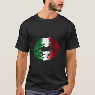 Italienische Flagge Küss Ich bin italienische Lipp T-Shirt