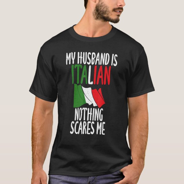 Italienische Flagge Mein Mann ist Italienisch nich T-Shirt (Vorderseite)