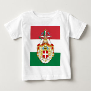 Italienische Flagge mit Abzeichen des Königreichs  Baby T-shirt