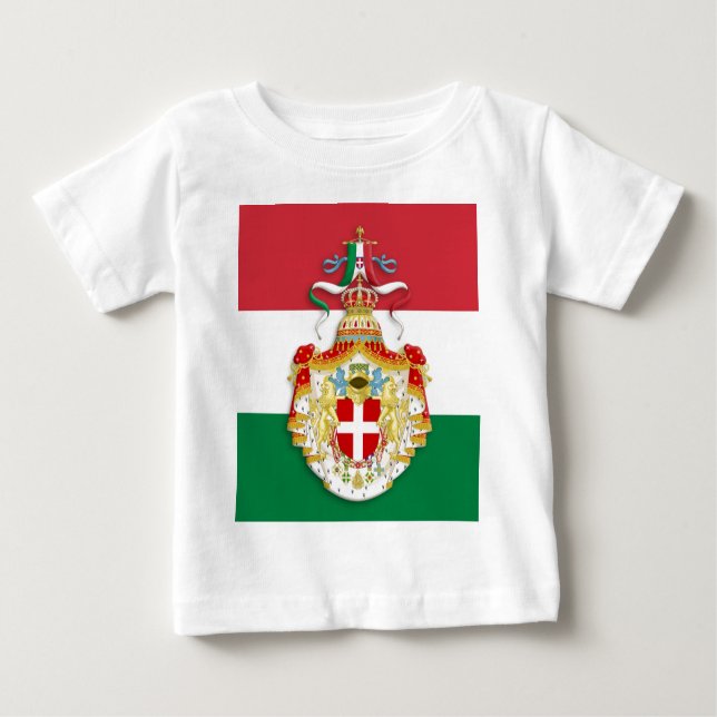 Italienische Flagge mit Abzeichen des Königreichs  Baby T-shirt (Vorderseite)