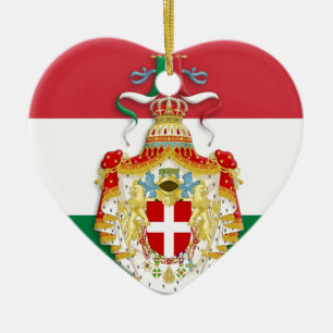 Italienische Flagge mit Abzeichen des Königreichs  Keramik Ornament