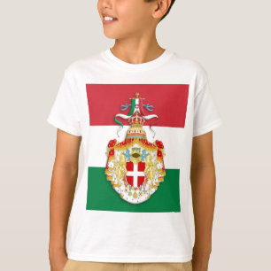 Italienische Flagge mit Abzeichen des Königreichs  T-Shirt
