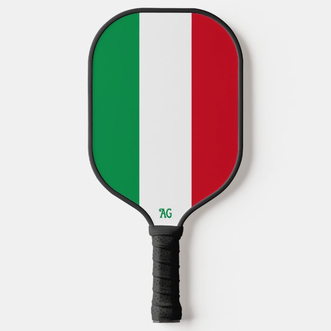 Italienische Flagge mit dem Pickleball-Paddel Pickleball Schläger (Vorderseite)