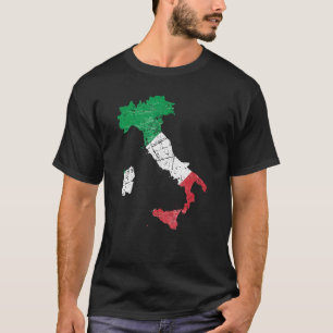 Italienische Flagge mit italienischer Karte in Not T-Shirt
