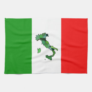 Italienische Flagge mit Karte von Italien Küchentuch