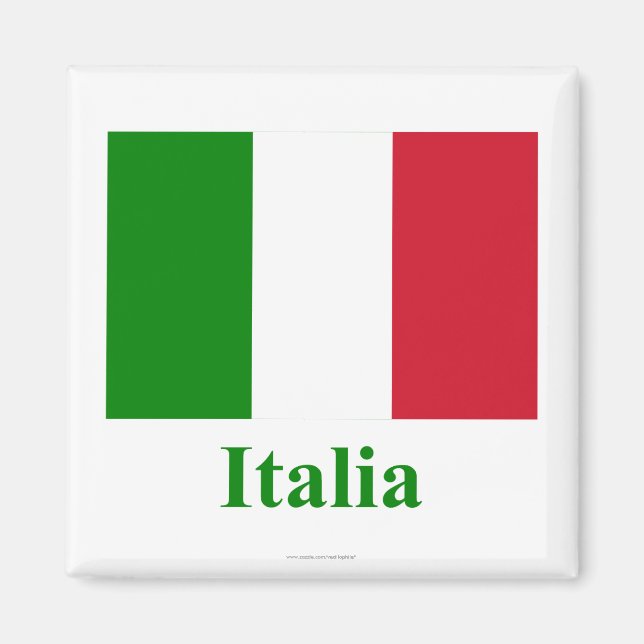 Italienische Flagge mit Name Magnet (Vorne)