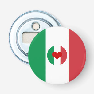 Italienische Flagge mit rotem Herzen - Mode-/Spor Flaschenöffner
