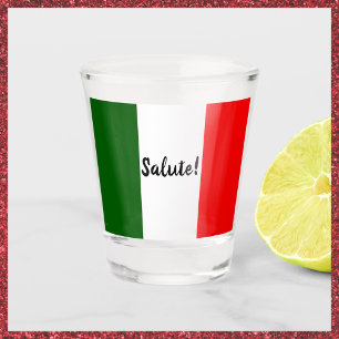 Italienische Flagge mit Salute Gruß Red White Gree Schnapsglas