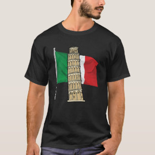 Italienische Flagge mit Schießturm auf italienisch T-Shirt