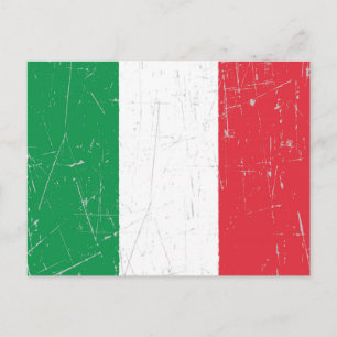 Italienische Flagge mit Scuffe und Kratzern Postkarte