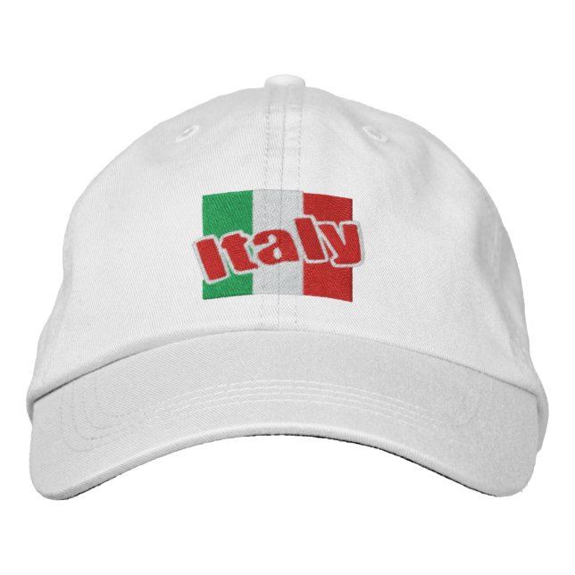 Italienische Flagge mit Text Bestickte Baseballkappe (Vorderseite)
