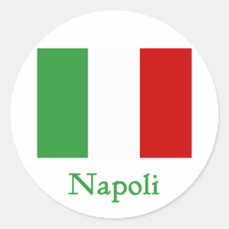 Italienische Flagge Napoli Runder Aufkleber