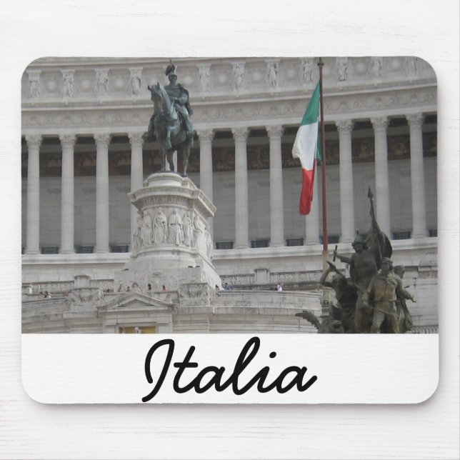 Italienische Flagge neben der antiken römischen Ru Mousepad (Vorne)